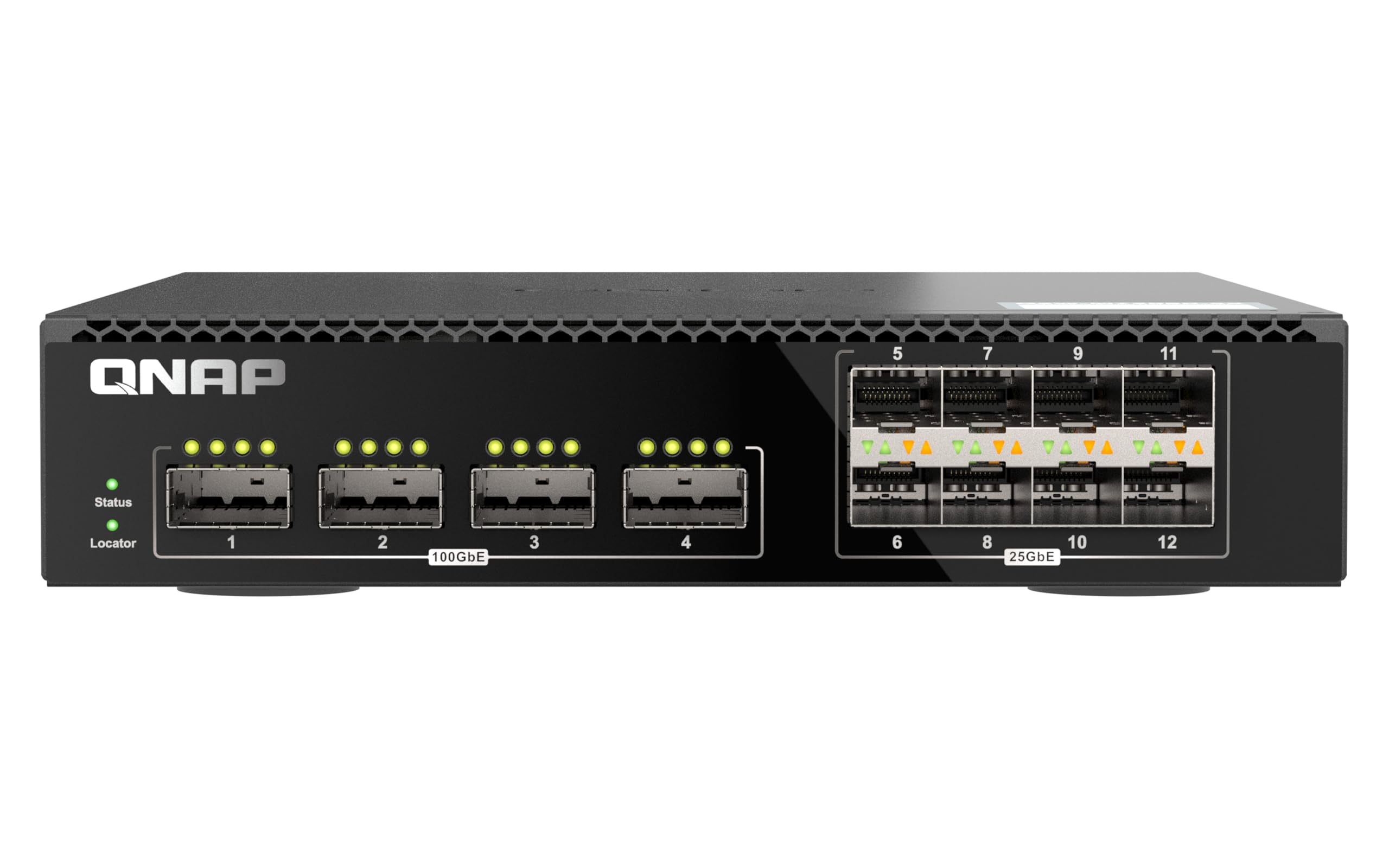 QNAP 12-Port 100GbE Half-Width Rackmount Layer 2 Managed Switch With ...